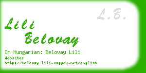 lili belovay business card